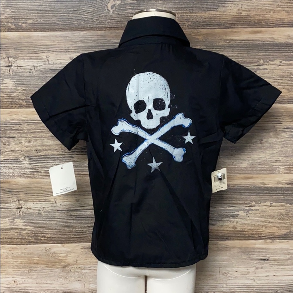 Ready Steady GO Boy Skull N' Stars Button Up Shirt